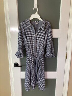 Vineyard Vines x Target Gingham Plaid Button Down Midi Shirt Dress Pockets - 2X